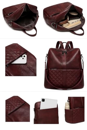 Image of Leather Backpack for Women | Large Capacity | College and Office use | PU Leather | shoulder bag for Ladies,