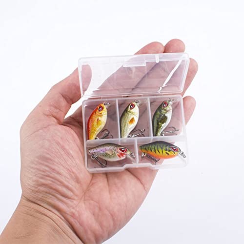 FOVONON Mini Crankbaits 5 Pcs with Box