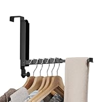 RFOUO Over The Door Hooks Hanger,Over The Door Hanger with Retractable Rod,Foldable Over The Door Drying Rack for Laundry Bathroom Bedroom