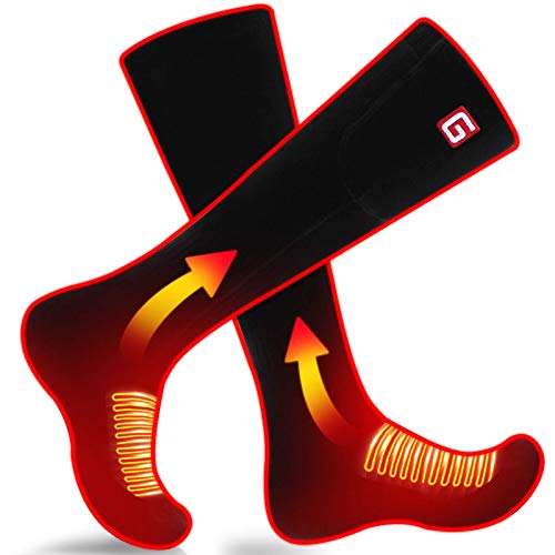 Rechargeable Heated Socks L M Size to Optional Battery Powered Heating Novelty Thermal Socks (BLACK, M)