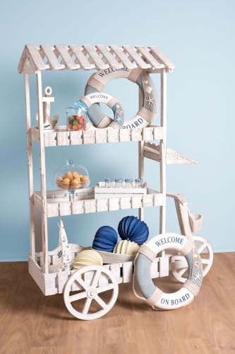 Regalos Miguel - Carritos Candy Bar - Carrito Candy Bar Cake Blanco Envejecido