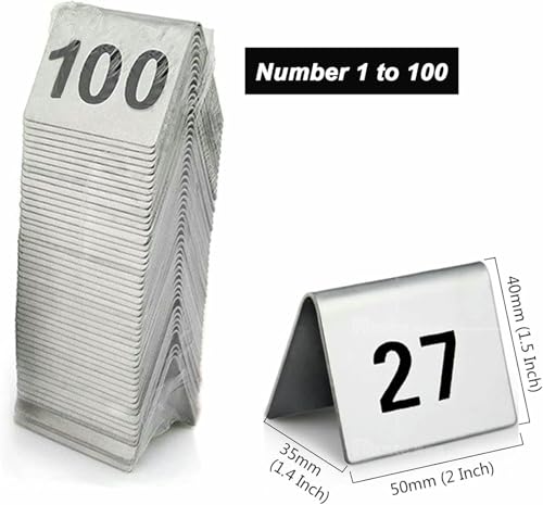 Numéro de table en acier inoxydable de 1 à 50 pour restaurant