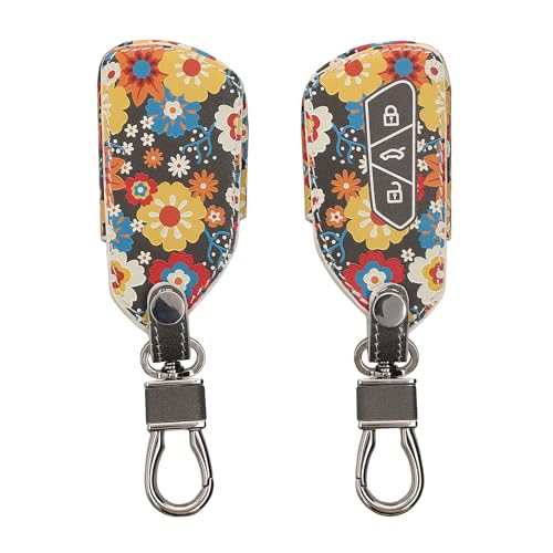 kwmobile Autoschlüssel Hülle kompatibel mit VW Golf 8 3-Tasten Autoschlüssel - Kunstleder Schutzhülle Schlüsselhülle Cover