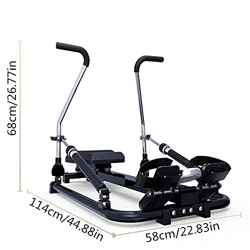 Image of Multi-Function Rowing Machine Silent Hydraulic Rowing Exercise Fitness Equipment Double Resistance Adjustment Foldable Design for Office Gym