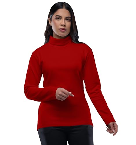 Image of Women Turtleneck Long Sleeve Ribbed Knitted Casual Stretch Top Cotton Slim Fit Mock Turtle Neck Gree Pullover Sweater
