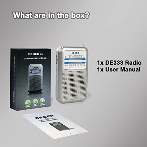 Degen DE333 Tragbares Radio AAA Batteriebetriebenes AM FM Radio Mini mit Kopfhörern zum Wandern und Camping - Image 8