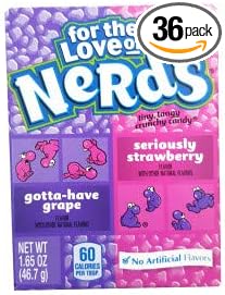 Wonka Nerds Uva y fresa (paquete de 36)