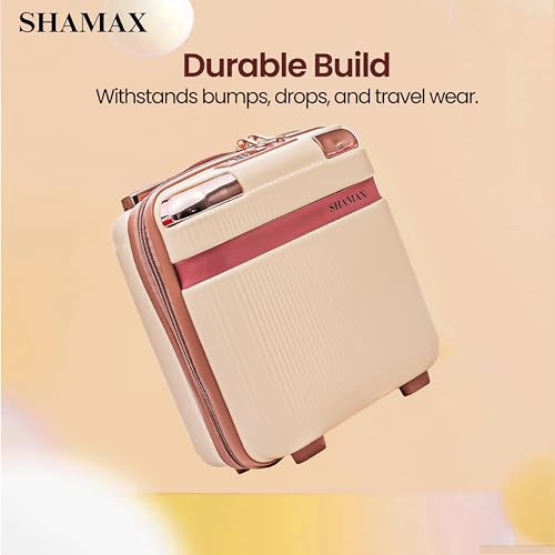 Image of Shamax Vanity Box Organiser Case (Waterproof) ABS (Travel-Friendly) Stylish Cosmetic Storage Box for Jewellery, Skincare & Beauty Storage Travel Cosmetic Case (28x16.5x30 cm) (Beige752)