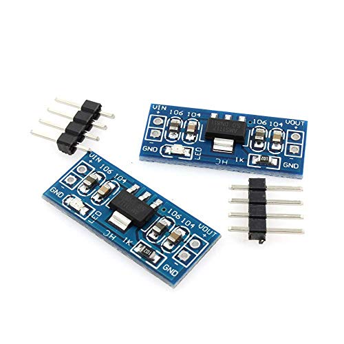 LKAIBIN 2 reguladores de voltaje de módulo de fuente de alimentación DC/DC 5V AMS1117-5V 800mA Cover