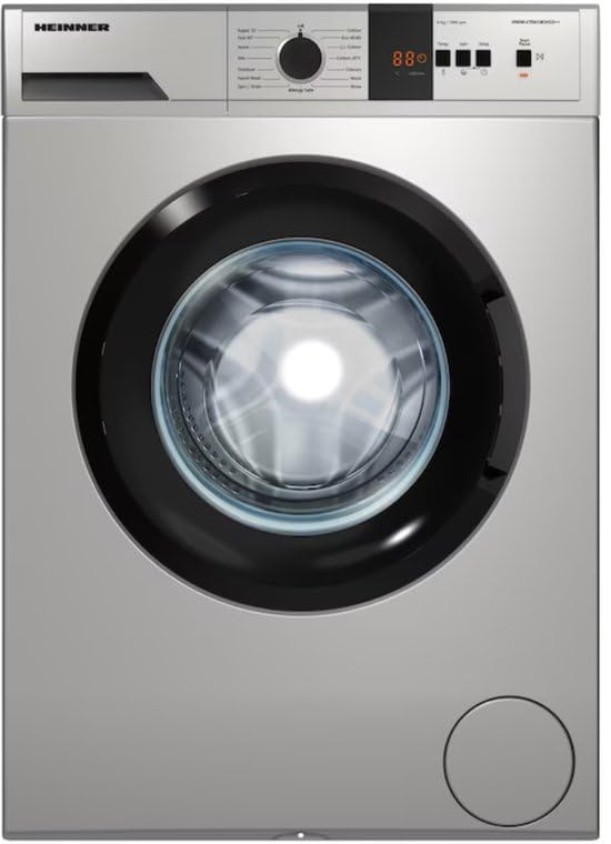 HEINNER HWM-VT0610CHSD++ Voorlader Wasmachine – 6 kg, 1000 RPM, 15 Programma’s, Digitaal Display, Energiezuinig, Snelwas & Fijnwas, Zilver Design, Stil & Betrouwbaar, 5 Jaar Garantie
