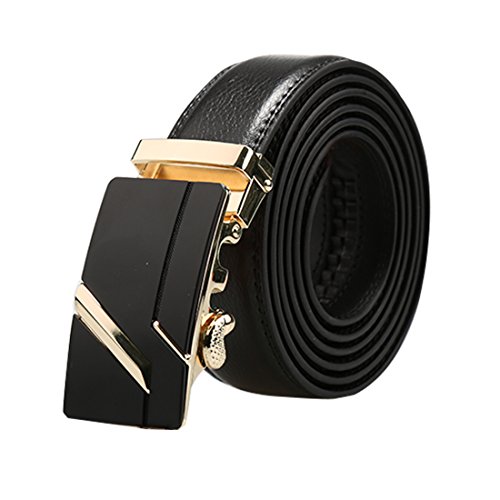 uxcell Men Extended Large Ratchet Automatic Buckle Leather Belt Width 1 3/8