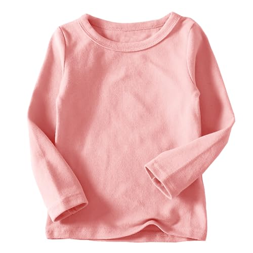 Boys Girls Long Sleeve T-Shirts Kids Soft Cotton Basic Layering Tee Tops Fall Winter Undershirts for 6M-14Yrs