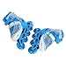 Xcello Adjustable Kids Inline Skates Blue with Safety Buckle Soft Exercise Balance Roller Skates Shoes, and Light Up Wheels (M)