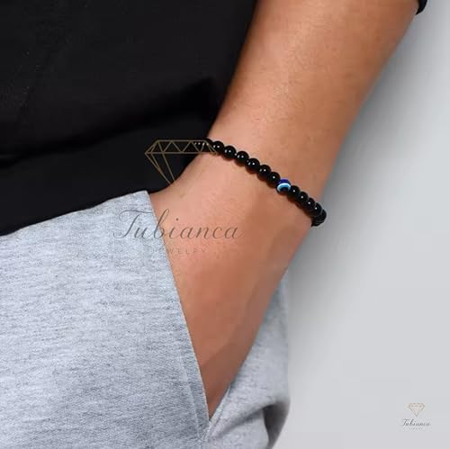 Pulsera Ajustable de Protección Ojo Turco con Cuentas Negras 6mm miniatura 3