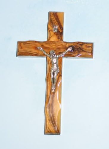 Wall Cross Crucifix Olive Wood Bethlehem Holy Land Jerusalem 5 Inches