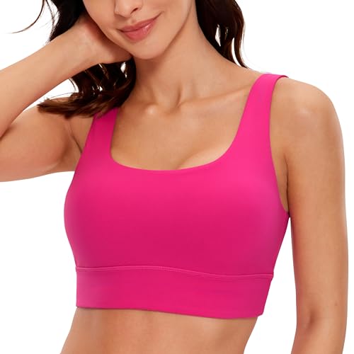 Image of CRZ YOGA Butterluxe U Back Sports Bras | Light Support, Removable Pads, Yoga, Extremely Soft, Longline, Scoop Neck, Wide Straps, for Women