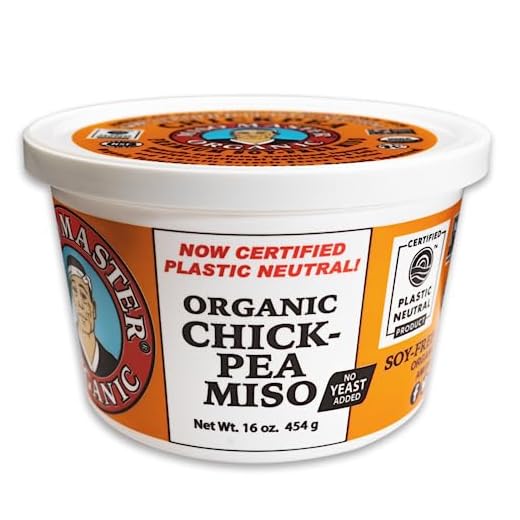 Miso Master Organic Chickpea Miso, Soy-Free, Gluten-Free, Organic, Non-GMO, Vegan, Kosher, Vegan White Miso Paste, 16 oz tub