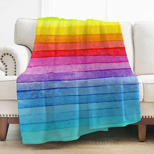 Levens Rainbow Throw Blanket Gifts For Women Girls, Colorful Decor For Couch Bed Sofa Travelling Camping, Birthday Christmas Soft Cozy Lightweight Blankets For Kids Adults 50"X60" #TOP4