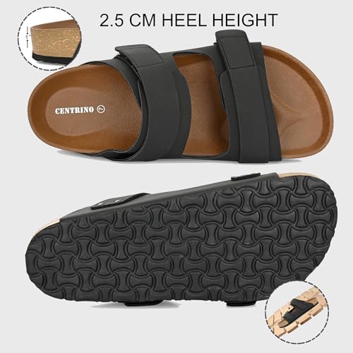Image of Centrino Men's Berkin-Style Slip-On Sandals | Open Toe Design | Soft PU Footbed | Lightweight & Comfortable | Arch Support | On-Grip Sole | Casual Outdoor Wear (9207)