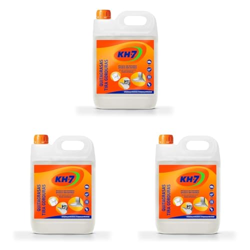 KH-7 Quitagrasas Profesional, Elimina sin esfuerzo la grasa y suciedad más incrustada - Garrafa 5L (Paquete de 3)