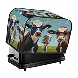 occhiali da sole divertenti a forma di mucca che canta, copertura antipolvere a 2 fette per macchina del pane, piccolo elettrodomestico da cucina