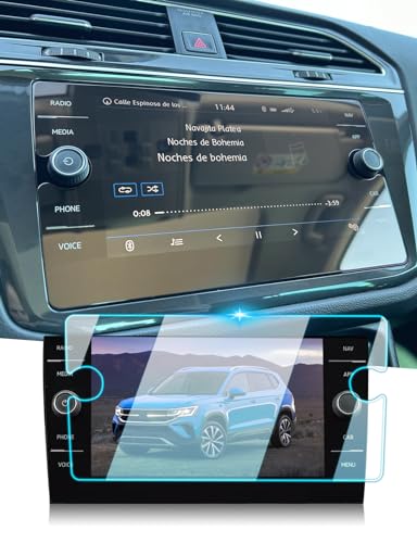 BIXUAN 8 Inch for VW Golf 7/7.5/Arteon/Tiguan Screen Protector 2015-2019 Transparent 9H Tempered Glass Protection Anti Fingerprint Navigation Protective Film GPS Navigation Film