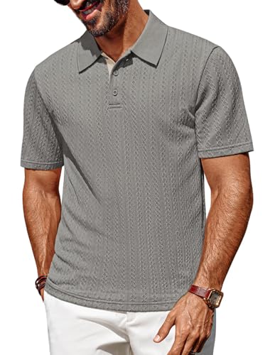 PJ PAUL JONES Polo Informal de Corte Regular para Hombre Gris Oscuro M