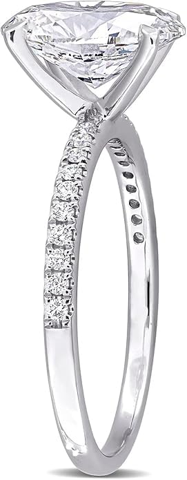 2.50Ct Oval Cut Lab Created Diamond Engagement Ring, 14K White Gold Finish, Sterling Silver3
