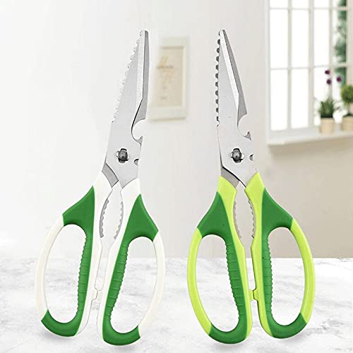 Tijeras para ensalada Tijeras de cocina multifunción de acero inoxidable Práctico abridor desmontable Cocina Ayudante de cocina (Blanco)