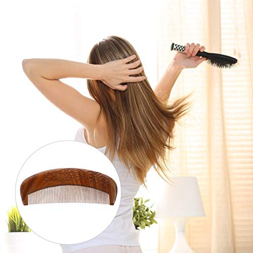 Peine de madera portátil Healifty 12.8 cm masajeador miniatura 2