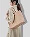 Woven Tote Bag for Women, Fashion Top Handle Shoulder Bag Soft Vegan Leather Shopper Bag Brown