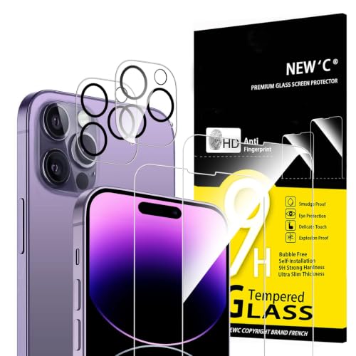 Image of NEW'C for iPhone 14 Pro Max Screen Protector + Camera Lens Protector