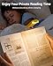 DEWENWILS Rechargeable Book Light for Reading in Bed, Warm White, Brightness Adjustable for Eye Care, LED Clip on Book Lights for Kids, Portable Bookmark Light, Yellow