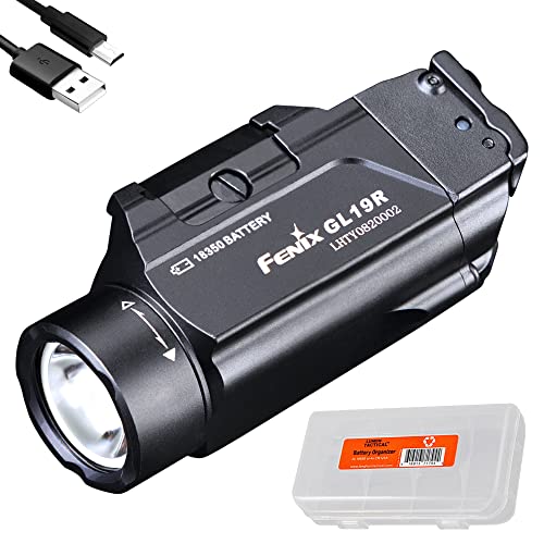 Fenix GL19R 1200 Lumen Rechargeable Rail Mount Flashlight with Lumentac Battery Organizer - Fenix
