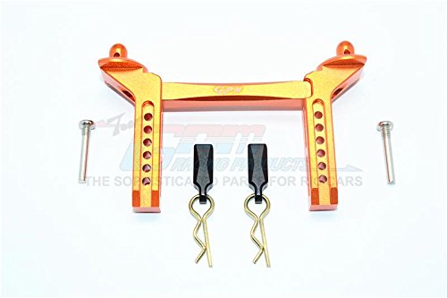 GPM For Traxxas TRX-4 Trail Defender Crawler/TRX-6 Merc-Benz G63 Upgrade Parts Aluminum Front Body Mount & Post - 1 Set Orange
