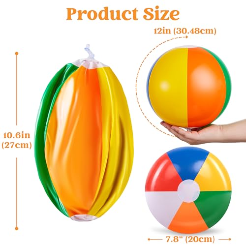 rainbow beach balls12 pack 123939 inflatable swimming pool toys for summer water games kids birthday party supplies combo set include inflatable beach balls