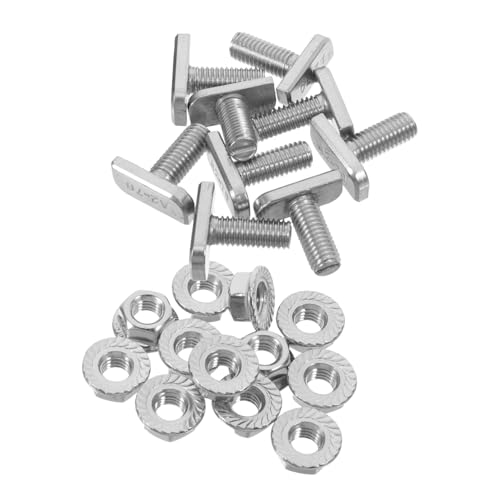 MUCKLILY 20 Sets Drive Screws Locking Nut Stainless Steel Head Bolts Screws Nuts Set for Automotive and Hardware