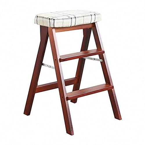 Taburete de madera maciza silla de escalera portátil para el hogar 2