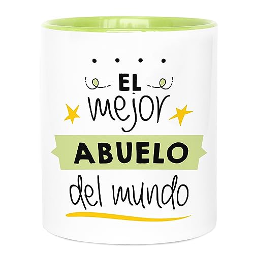 LA MENTE ES MARAVILLOSA - Taza de Cerámica con Frase |El Mejor Abuelo del Mundo| 330 ml Regalo Original para una Persona Especial, Taza de Café y Té