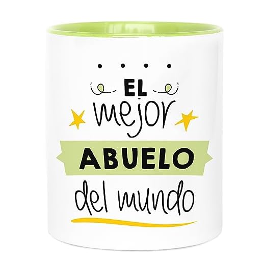 LA MENTE ES MARAVILLOSA - Taza de Cerámica con Frase |El Mejor Abuelo del Mundo| 330 ml Regalo Original para una Persona Especial, Taza de Café y Té