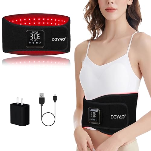 Cinturón de terapia de luz roja inalámbrico con infrarrojo cercano, cinturón de terapia alimentado por pilas (tamaño D)