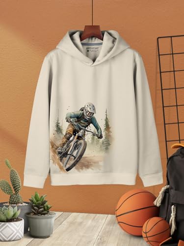 Image of HELLCAT Printed Cotton Blend Hoodie T-shirt and Jogger Trackpant Clothing Set for Boys.