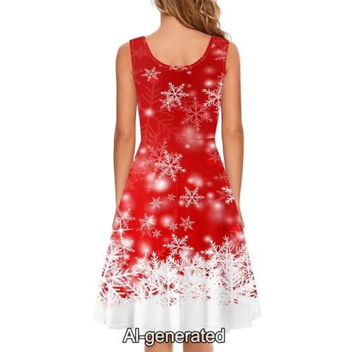 Image of Dreaweet Casual Sleeveless Dresses for Women Girls, Round Neck Tank Dresses with Pockets Summer Sundress Size XS-4XL