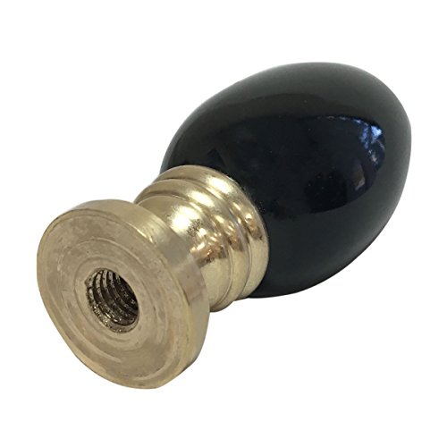 Image of Royal Designs, Inc. Ceramic Egg Shaped Lamp Finial for Lamp Shade, F-5051BLK-2, Black, Pack of 2
