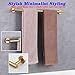 GERZWY Gold Towel Bar 30-Inch Stainless Steel Bathroom Towel Rail Wall Mounted Hand Towel Holder AG1101C75-BE