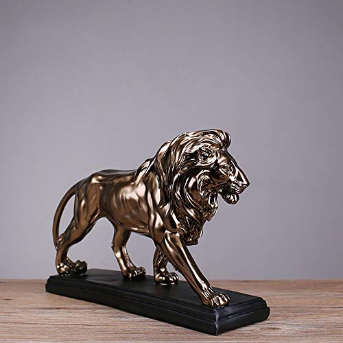 Lions en bronze imitation résine : artisanat classique haut de gamme pour intérieur