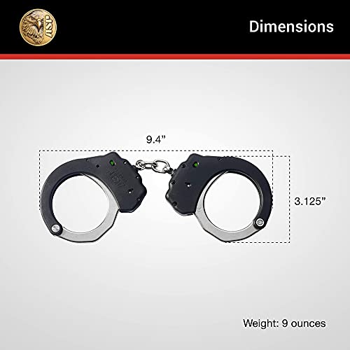 ASP Ultra Double-Locking Chain Handcuffs, Professional Grade Forged Aluminum Cuffs with Steel Bow and European Lock Design - Thumbnail 4
