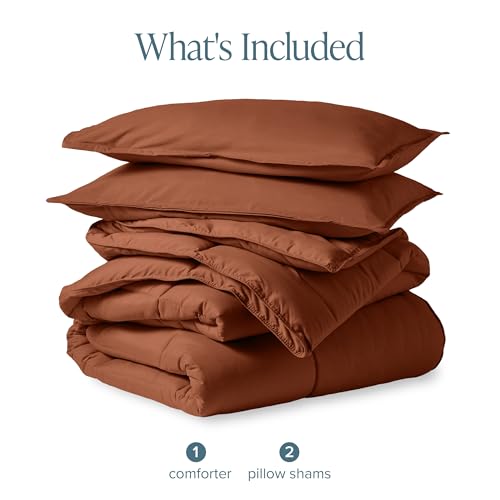Image of Bare Home Comforter Set - Queen Size - Ultra-Soft - Goose Down Alternative - Premium 1800 Series - All Season Warmth (Queen, Terracotta)
