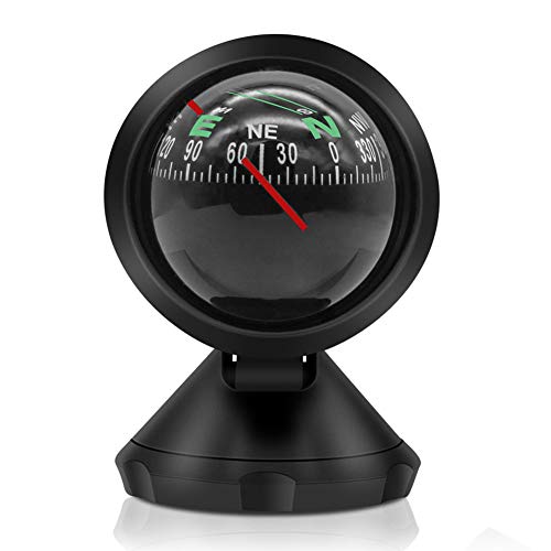 Car Compass Ball, OWIKAR Car Compass Auto Mini Compass Compact Ball Compass with Adhesive and Delicate Decoration Perfect for Finding Direction, Universal for Most Cars