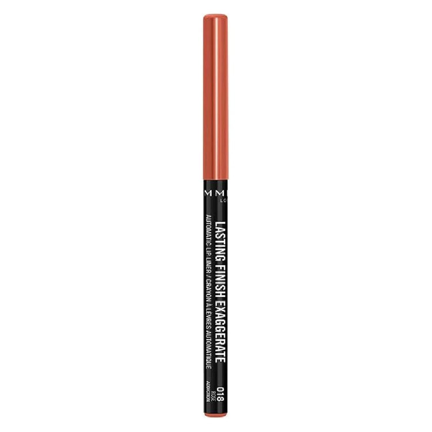 Rimmel Lasting Finish Exaggerate Automatic Lip Liner – Rich, Smooth Formula, Long Lasting – 018 Rose Addiction, .01oz